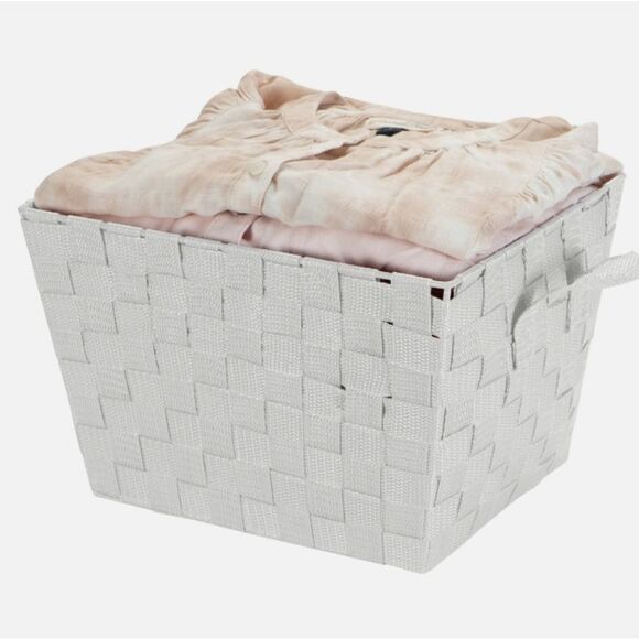 Simplify Woven Basket w/Handles- White - Picture 3 of 8